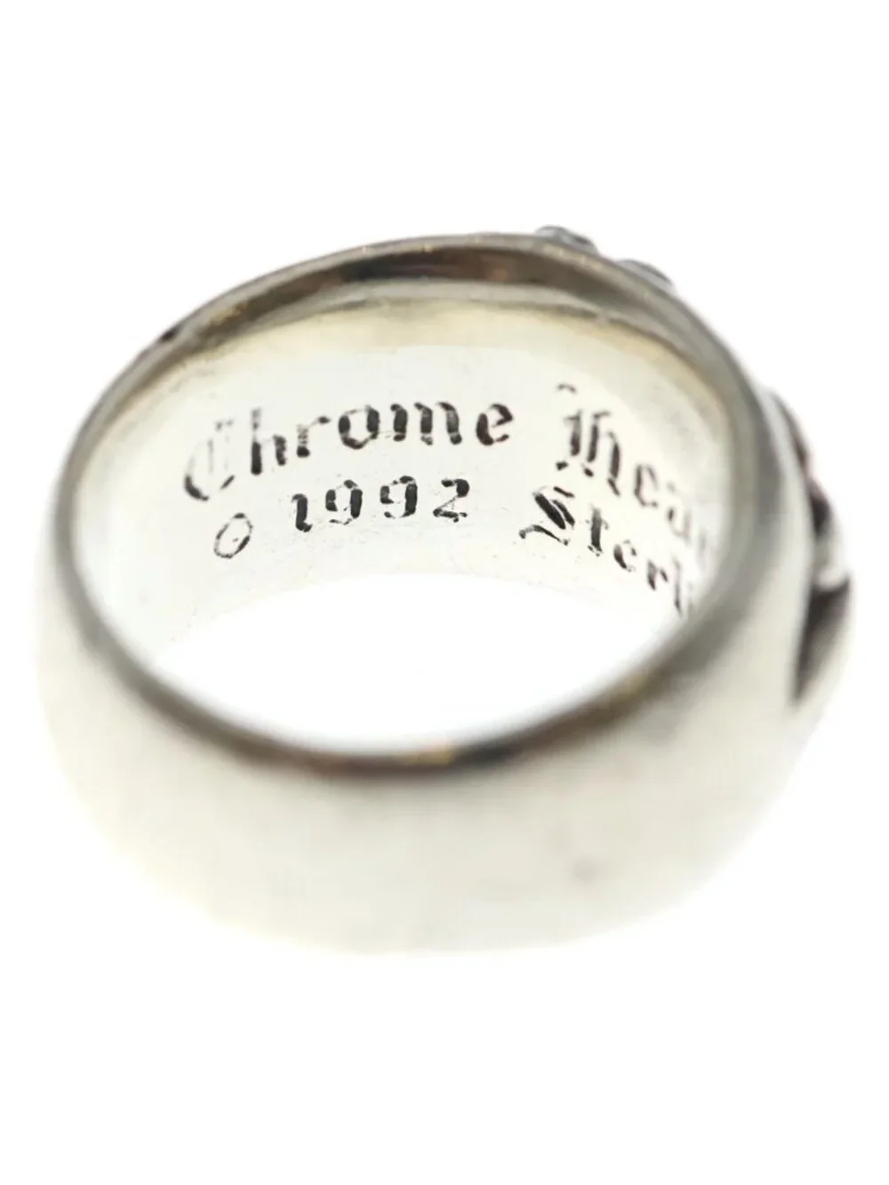 Chrome Hearts Flrl Crs Floral Cross Ring Silver